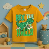Rex The Halls Dinosaur Christmas Toddler T-Shirt