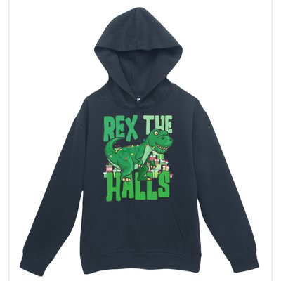 Rex The Halls Dinosaur Christmas Urban Pullover Hoodie