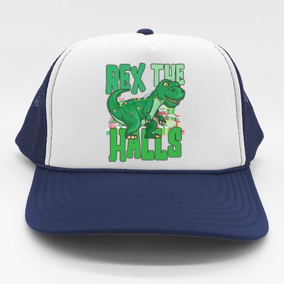 Rex The Halls Dinosaur Christmas Trucker Hat