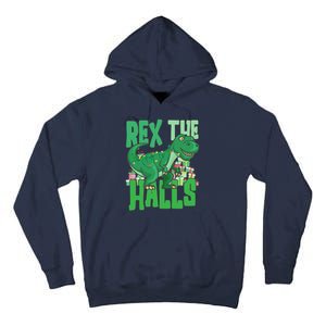 Rex The Halls Dinosaur Christmas Tall Hoodie