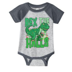 Rex The Halls Dinosaur Christmas Infant Baby Jersey Bodysuit