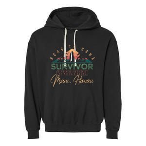 Road To Hana Survivor Curvy Palm Maui Hawaii Lover Garment-Dyed Fleece Hoodie