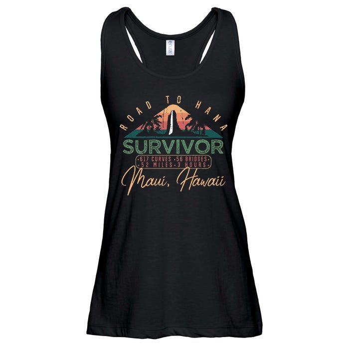 Road To Hana Survivor Curvy Palm Maui Hawaii Lover Ladies Essential Flowy Tank