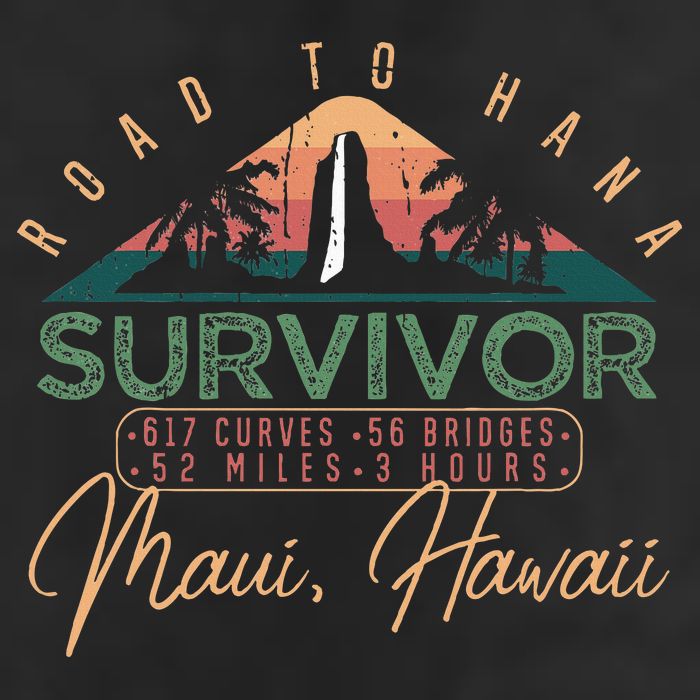 Road To Hana Survivor Curvy Palm Maui Hawaii Lover Large Microfiber Waffle Golf Towel