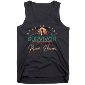 Road To Hana Survivor Curvy Palm Maui Hawaii Lover Tank Top