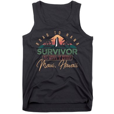 Road To Hana Survivor Curvy Palm Maui Hawaii Lover Tank Top