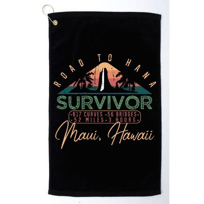Road To Hana Survivor Curvy Palm Maui Hawaii Lover Golf Towel