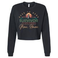 Road To Hana Survivor Curvy Palm Maui Hawaii Lover Cropped Pullover Crew