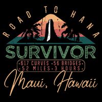 Road To Hana Survivor Curvy Palm Maui Hawaii Lover Short Acrylic Beanie