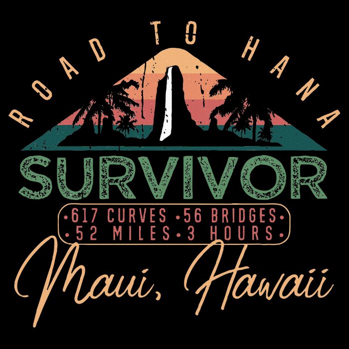 Road To Hana Survivor Curvy Palm Maui Hawaii Lover Short Acrylic Beanie