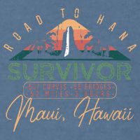 Road To Hana Survivor Curvy Palm Maui Hawaii Lover Garment-Dyed Sweatshirt