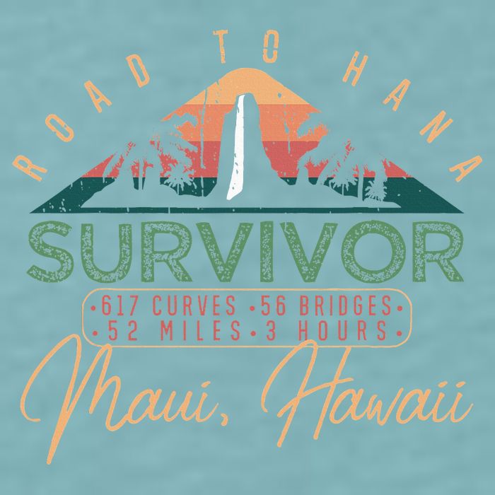 Road To Hana Survivor Curvy Palm Maui Hawaii Lover Sueded Cloud Jersey T-Shirt