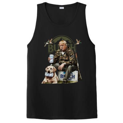 Retro Trump Hunting Deer Funny Beer Drinking Beer Hunting PosiCharge Competitor Tank