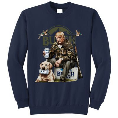 Retro Trump Hunting Deer Funny Beer Drinking Beer Hunting Tall Sweatshirt