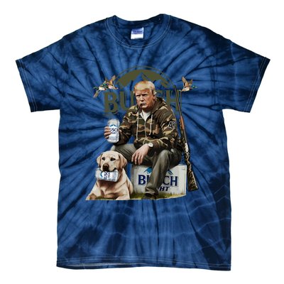 Retro Trump Hunting Deer Funny Beer Drinking Beer Hunting Tie-Dye T-Shirt