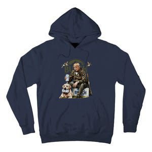 Retro Trump Hunting Deer Funny Beer Drinking Beer Hunting Tall Hoodie