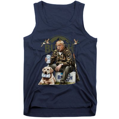 Retro Trump Hunting Deer Funny Beer Drinking Beer Hunting Tank Top