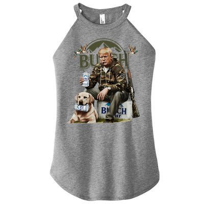 Retro Trump Hunting Deer Funny Beer Drinking Beer Hunting Women's Perfect Tri Rocker Tank