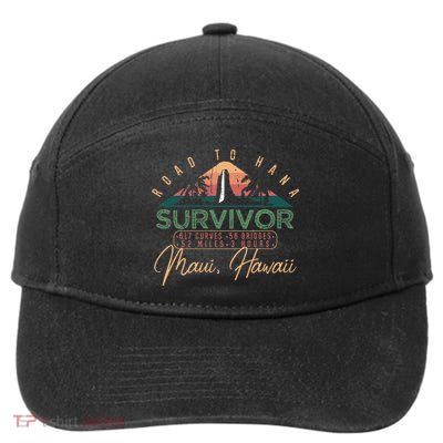 Road To Hana Survivor Curvy Palm Maui Hawaii Lover 7-Panel Snapback Hat
