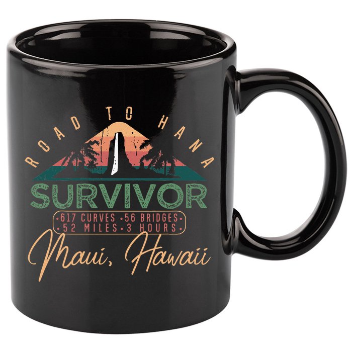 Road To Hana Survivor Curvy Palm Maui Hawaii Lover 11oz C Handle Ceramic Mug