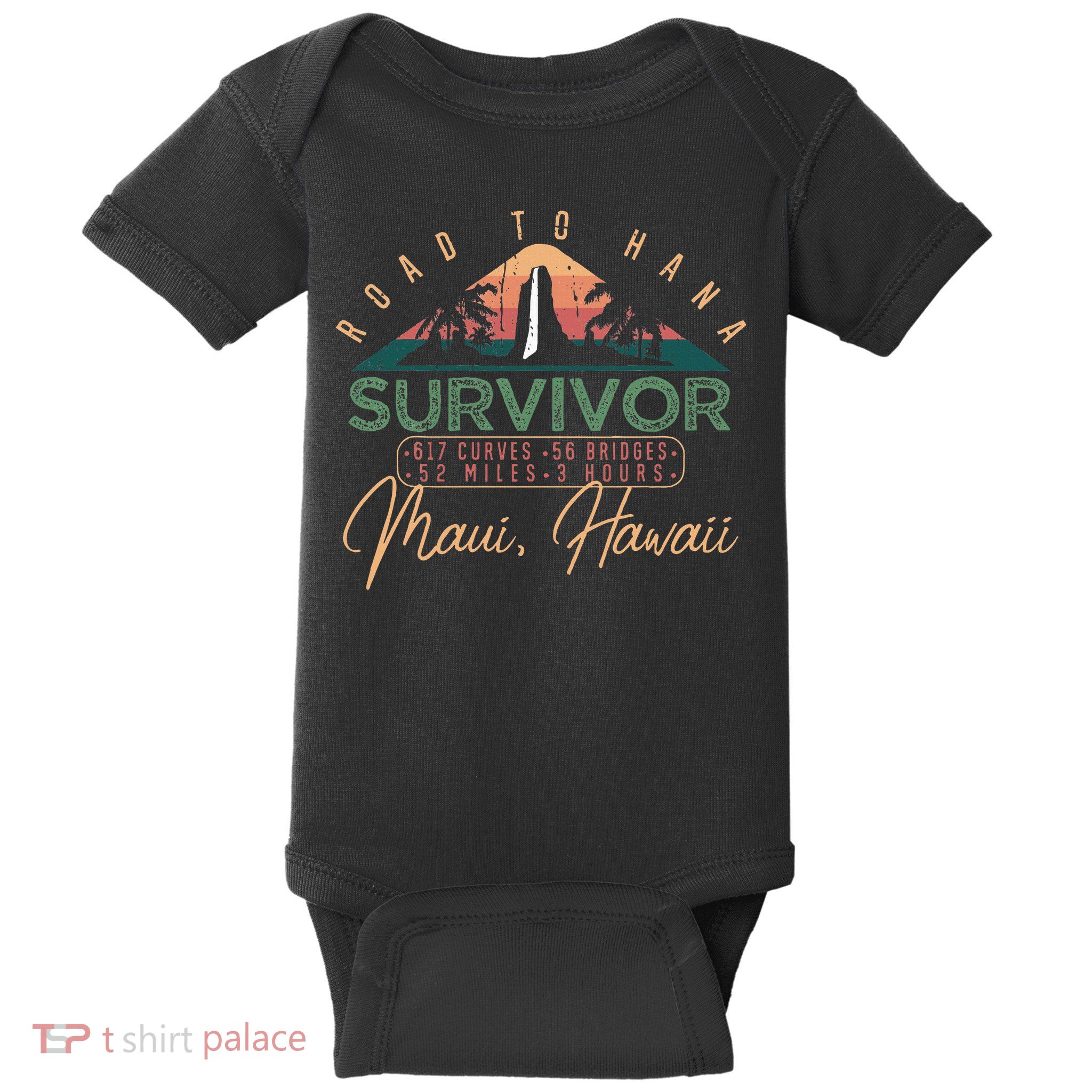 Road To Hana Survivor Curvy Palm Maui Hawaii Lover Baby Bodysuit