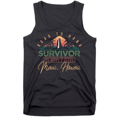 Road To Hana Survivor Curvy Palm Maui Hawaii Lover Tank Top