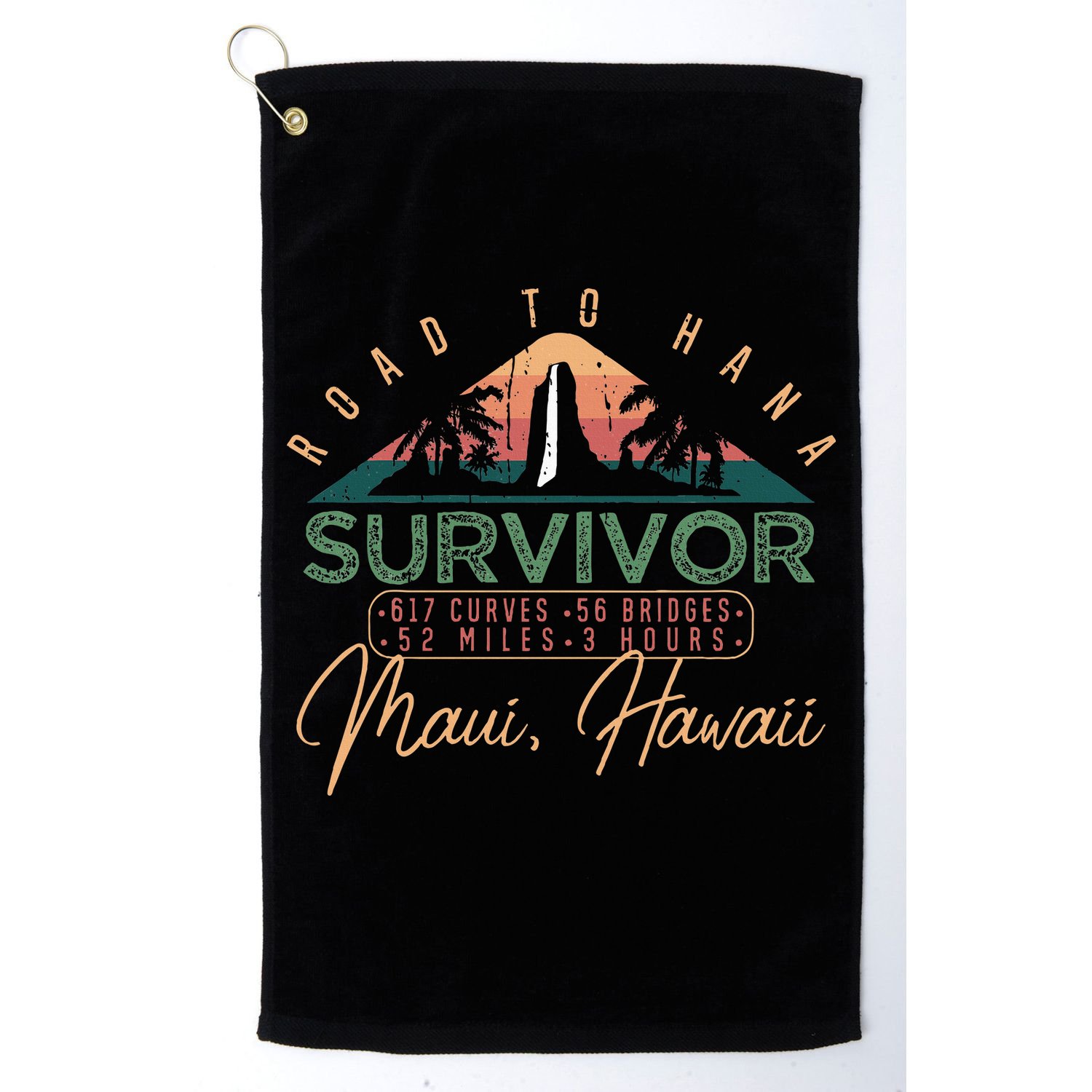 Road To Hana Survivor Curvy Palm Maui Hawaii Lover Golf Towel