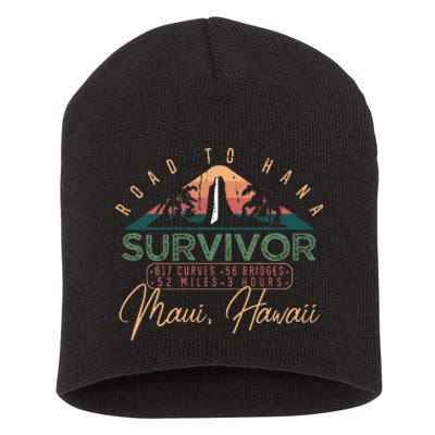 Road To Hana Survivor Curvy Palm Maui Hawaii Lover Short Acrylic Beanie