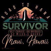 Road To Hana Survivor Curvy Palm Maui Hawaii Lover Kids T-Shirt