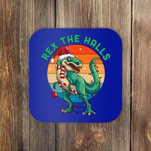 Rex The Halls Christmas Dinosaur Trex Xmas Meaningful Gift Coaster