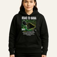 Road To Hana Map Maui Island Surfing Hawaiian Beach Summer Hoodie
