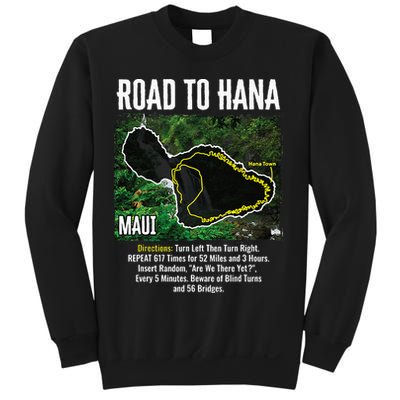 Road To Hana Map Maui Island Surfing Hawaiian Beach Summer Sweatshirt