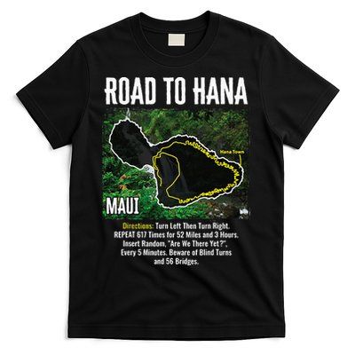 Road To Hana Map Maui Island Surfing Hawaiian Beach Summer T-Shirt