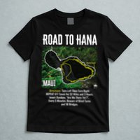 Road To Hana Map Maui Island Surfing Hawaiian Beach Summer T-Shirt