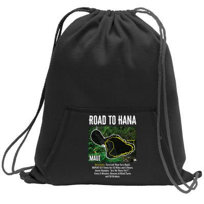 Road To Hana Map Maui Island Surfing Hawaiian Beach Summer Sweatshirt Cinch Pack Bag