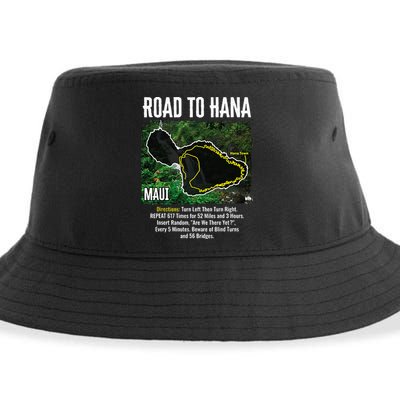 Road To Hana Map Maui Island Surfing Hawaiian Beach Summer Sustainable Bucket Hat