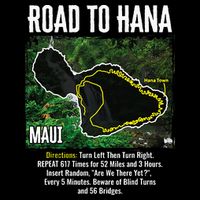 Road To Hana Map Maui Island Surfing Hawaiian Beach Summer Bucket Hat