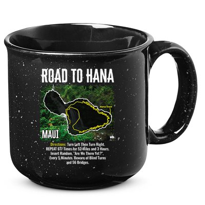 Road To Hana Map Maui Island Surfing Hawaiian Beach Summer 15oz Campfire Ceramic Mug