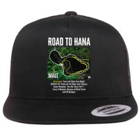 Road To Hana Map Maui Island Surfing Hawaiian Beach Summer Flat Bill Trucker Hat