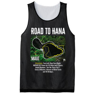 Road To Hana Map Maui Island Surfing Hawaiian Beach Summer Mesh Reversible Basketball Jersey Tank
