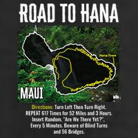 Road To Hana Map Maui Island Surfing Hawaiian Beach Summer Large Microfiber Waffle Golf Towel