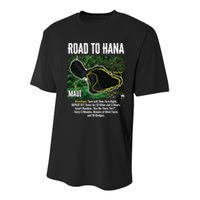 Road To Hana Map Maui Island Surfing Hawaiian Beach Summer Youth Performance Sprint T-Shirt