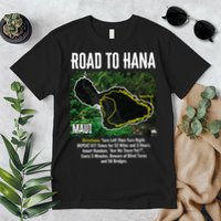 Road To Hana Map Maui Island Surfing Hawaiian Beach Summer Premium T-Shirt