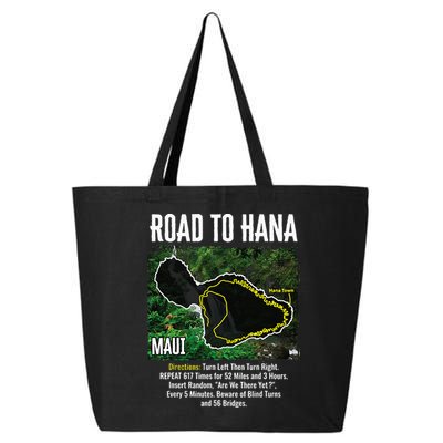 Road To Hana Map Maui Island Surfing Hawaiian Beach Summer 25L Jumbo Tote