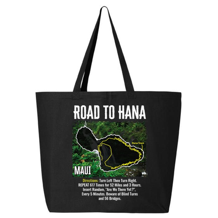 Road To Hana Map Maui Island Surfing Hawaiian Beach Summer 25L Jumbo Tote