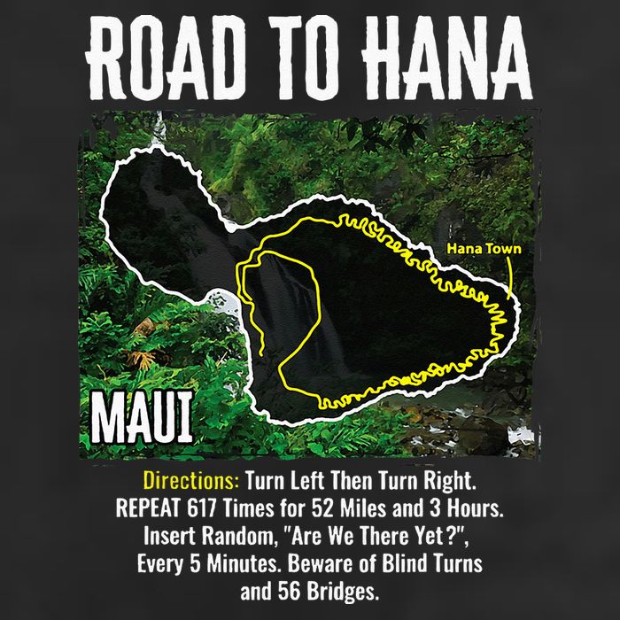 Road To Hana Map Maui Island Surfing Hawaiian Beach Summer 25L Jumbo Tote