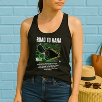 Road To Hana Map Maui Island Surfing Hawaiian Beach Summer Womens Tank Top