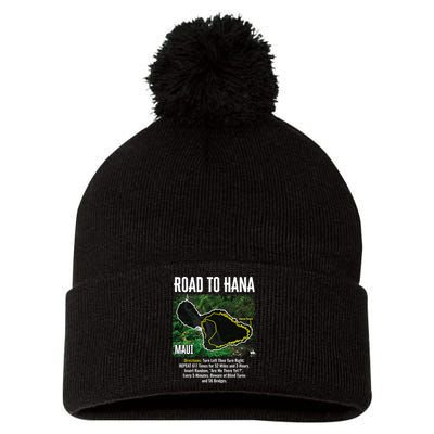 Road To Hana Map Maui Island Surfing Hawaiian Beach Summer Pom Pom 12in Knit Beanie