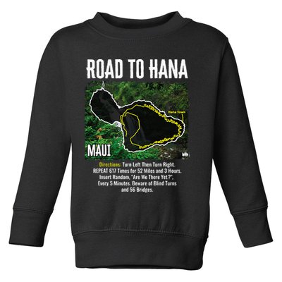 Road To Hana Map Maui Island Surfing Hawaiian Beach Summer Toddler Sweatshirt