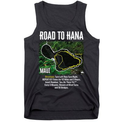 Road To Hana Map Maui Island Surfing Hawaiian Beach Summer Tank Top